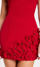 Jovani 48166 - Floral Accent Plunging Sheath Mini Dress - view 6