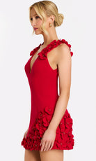 Jovani 48166 - Floral Accent Plunging Sheath Mini Dress - view 5