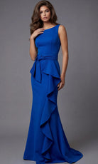 Jovani 48193 - Sleeveless Bateau Evening Gown with Ruffle - designer evening gown at Silhouette Dresses