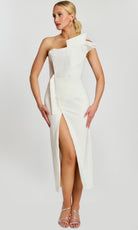 Jovani 48205 - One Shoulder Midi Dress with Front Slit - designer prom dress at Silhouette Dresses