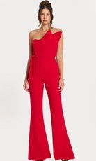 Jovani 48206 - One Shoulder Jumpsuit with Flared Legs - designer formal jumpsuit at Silhouette Dresses