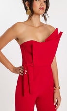 Jovani 48206 - One Shoulder Jumpsuit with Flared Legs - view 4