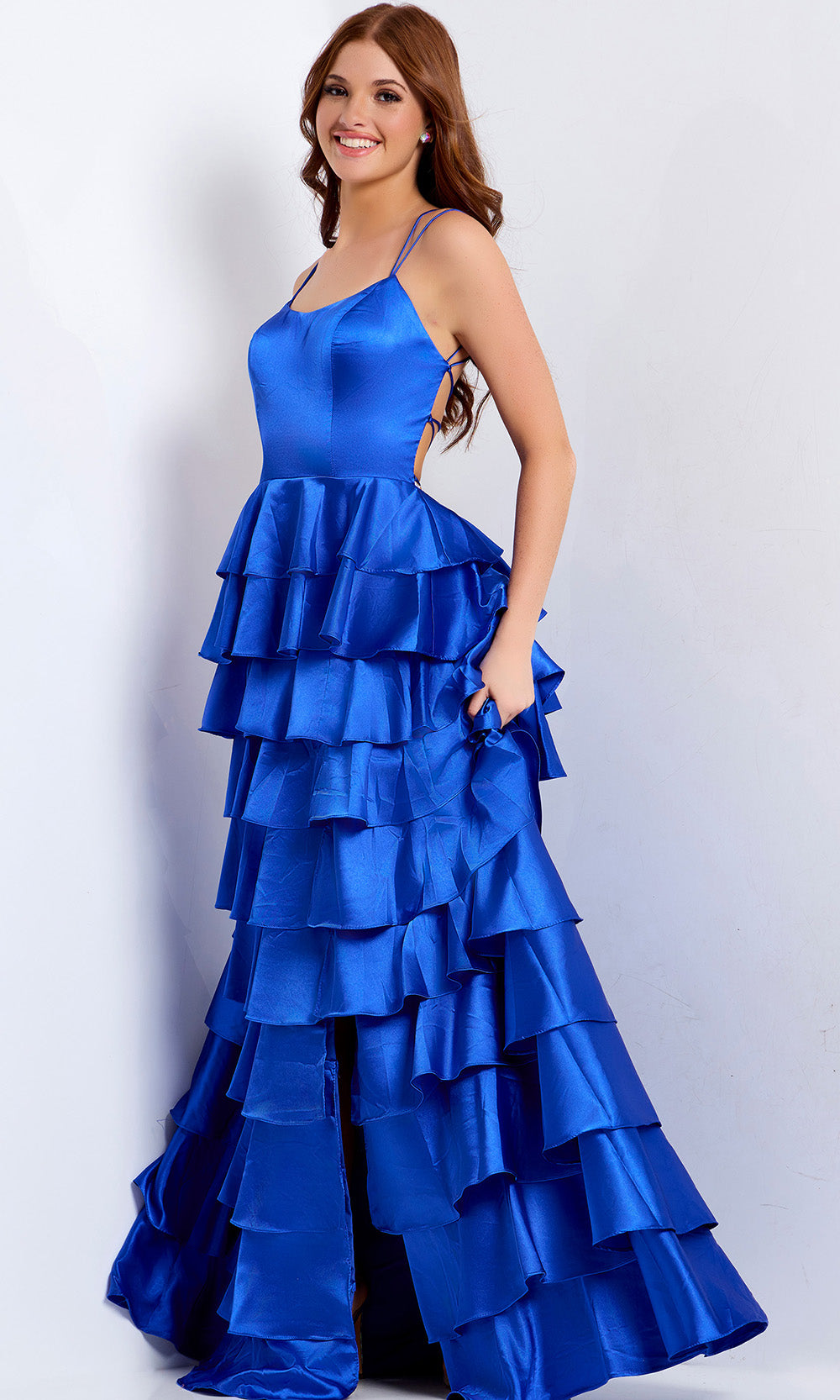 Jovani 48295 - Tiered A-Line Sleeveless Prom Gown - back view