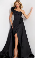 Jovani 48450 - One Shoulder Sheath Dress with Overskirt - detail view