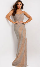 Jovani 48572 - Scoop Neckline Beaded Mesh Fitted Gown - designer prom dress at Silhouette Dresses