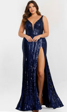 Jovani 48631 - Shimmer Sequin V-Open Back Gown - designer prom dress at Silhouette Dresses