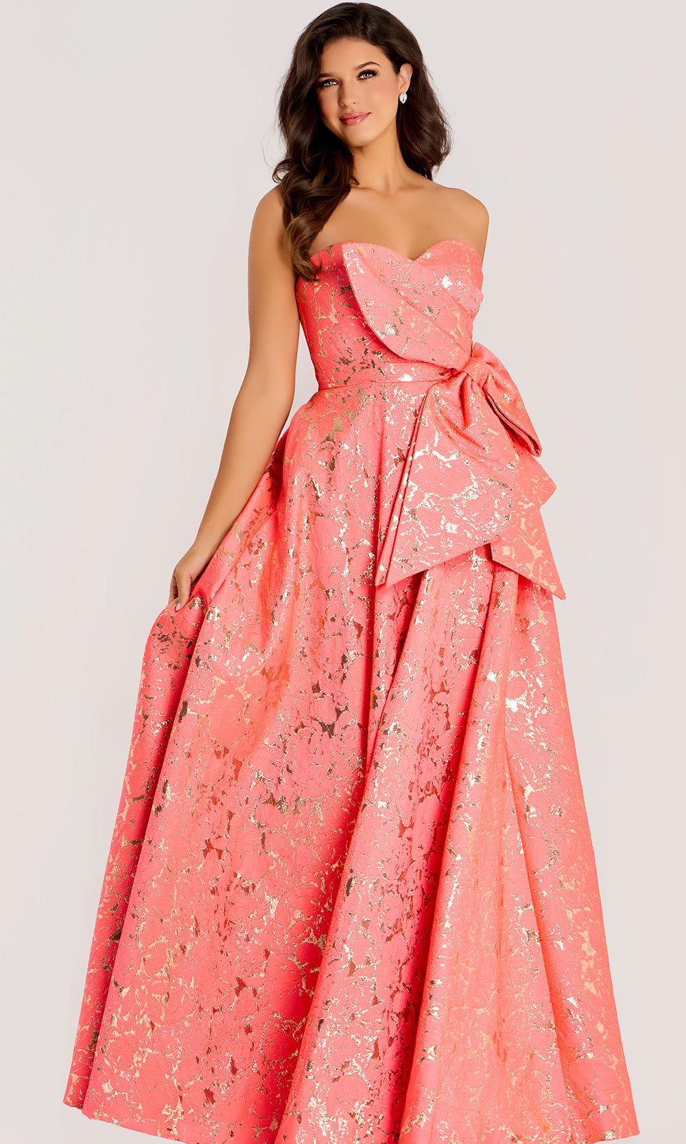 Jovani 48657 - Metallic Jacquard Sweetheart Evening Gown - designer prom dress at Silhouette Dresses