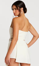 Jovani 48667 - One Shoulder Romper with Asymmetrical Skirt Overlay - view 5