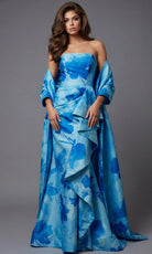 Jovani 48705 - Abstract Floral Print Ruffle Mermaid Gown - designer mother of the bride dress at Silhouette Dresses