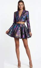 Jovani 48723 - Two Piece Jacquard A-Line Cocktail Dress - designer cocktail dress at Silhouette Dresses