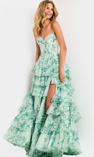 Jovani 48772 - Sweetheart Corset Floral Ballgown - view 6