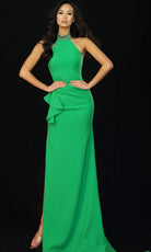 Jovani 48897 - Beaded Collar High Halter Evening Gown - designer mother of the bride dress at Silhouette Dresses