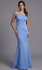 Jovani 49062 - Straight Neck Minimalist Gown with Seam Detail - designer formal gown at Silhouette Dresses