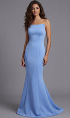 Jovani 49062 - Straight Neck Minimalist Gown with Seam Detail - back view