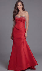 Jovani 49076 - Beaded Bodice Basque Waist Evening Gown - designer evening gown at Silhouette Dresses