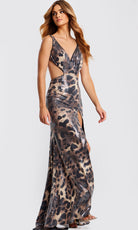 Jovani 49125 - Strapless Sequin Animal Print Dress - view 8