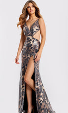 Jovani 49125 - Strapless Sequin Animal Print Dress - view 9