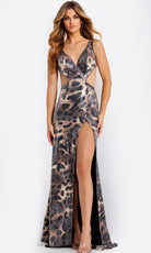 Jovani 49125 - Strapless Sequin Animal Print Dress - designer prom dress at Silhouette Dresses
