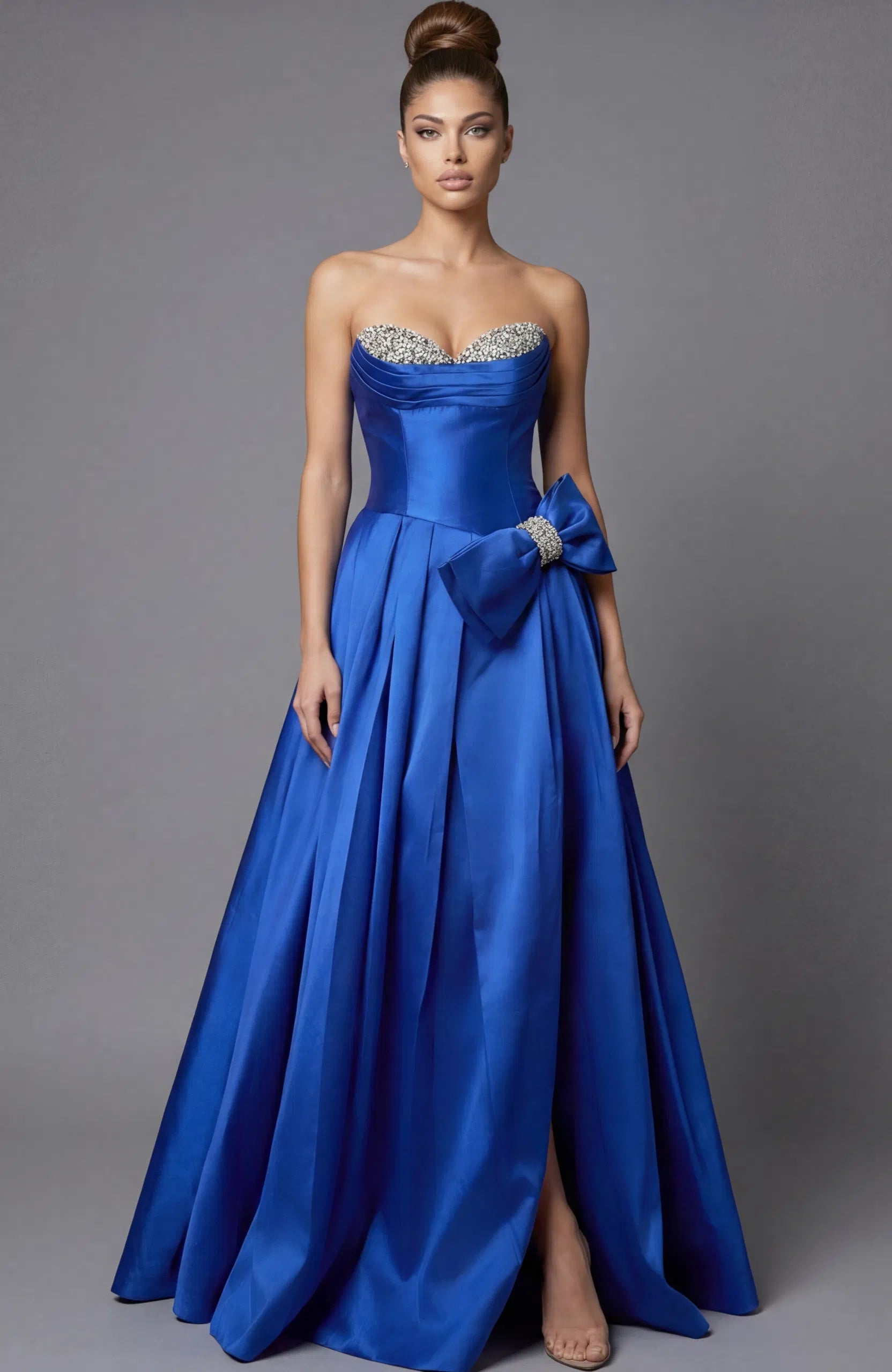 Jovani 49196 - Strapless Bow Accent Prom Gown - detail view