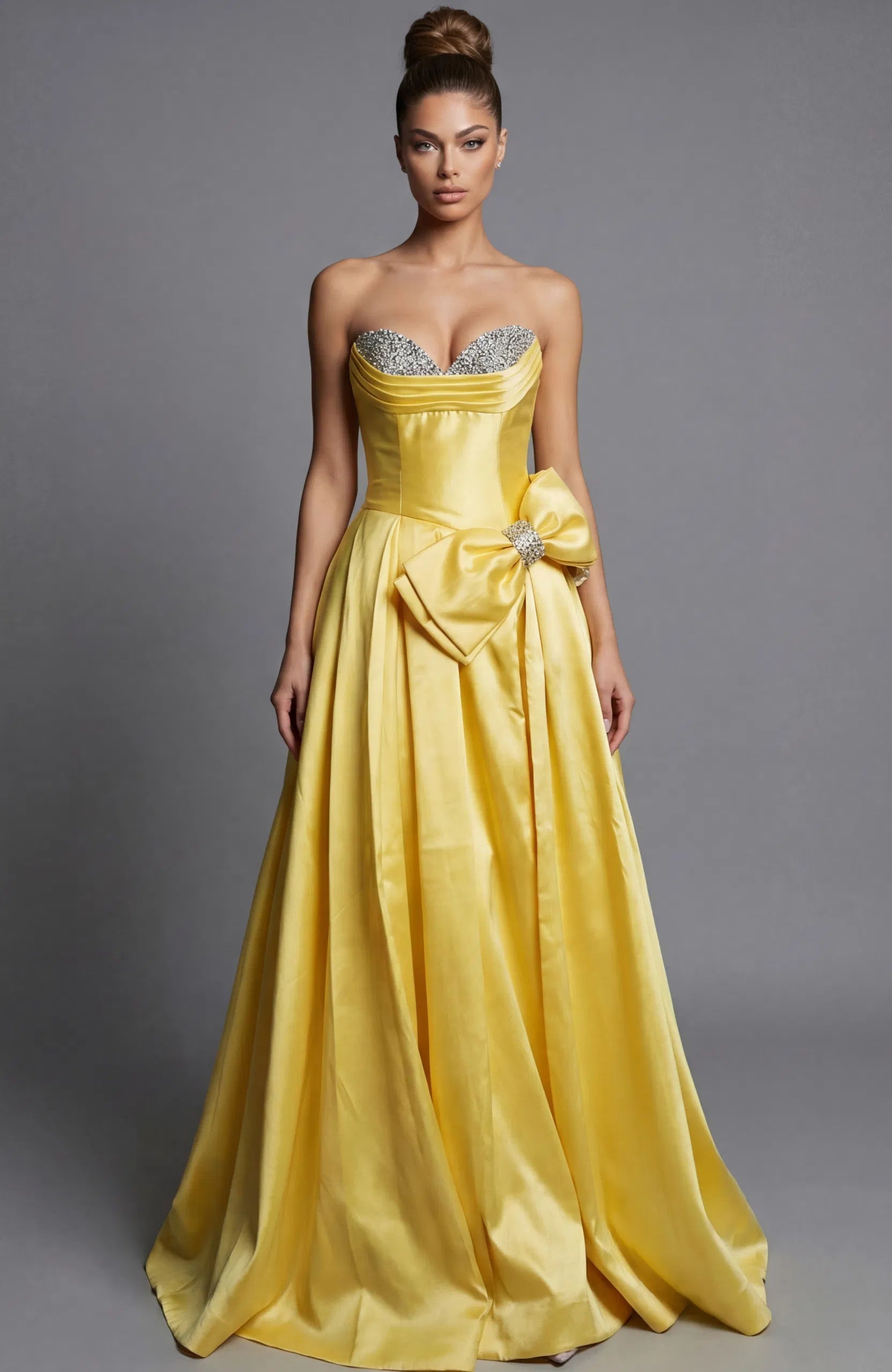 Jovani 49196 - Strapless Bow Accent Prom Gown - view 4