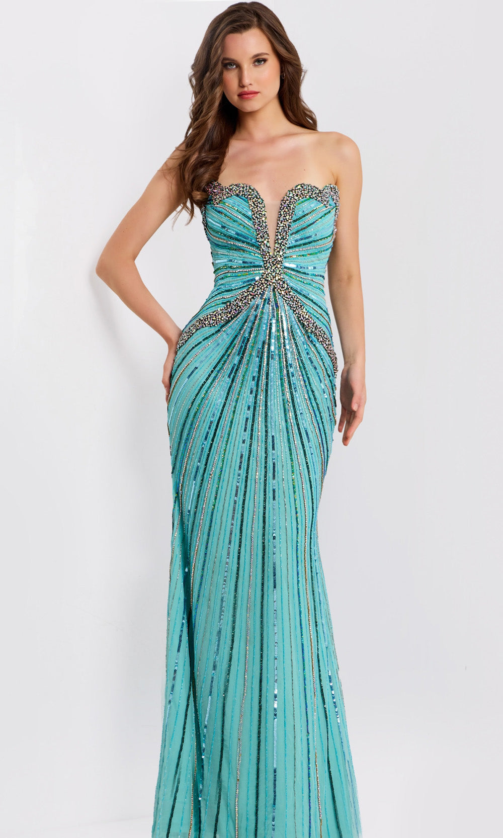 Jovani 49224 - Sweetheart Neck Beaded Evening Gown - view 6