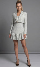 Jovani 49321 - Textured Ruffle Hem Mini Dress with Jacket - designer formal gown at Silhouette Dresses