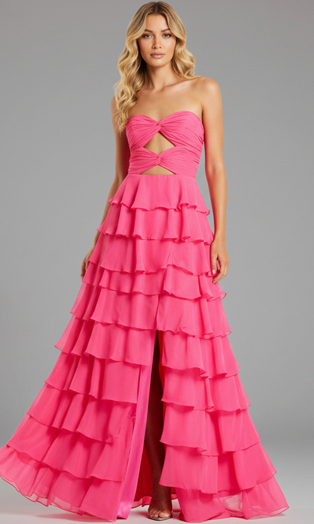 Jovani 47898 - Ruffle Chiffon A-Line Prom Dress - view 5