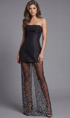Jovani 49347 - Strapless Crystal Mesh Overlay Sheath Dress - view 5