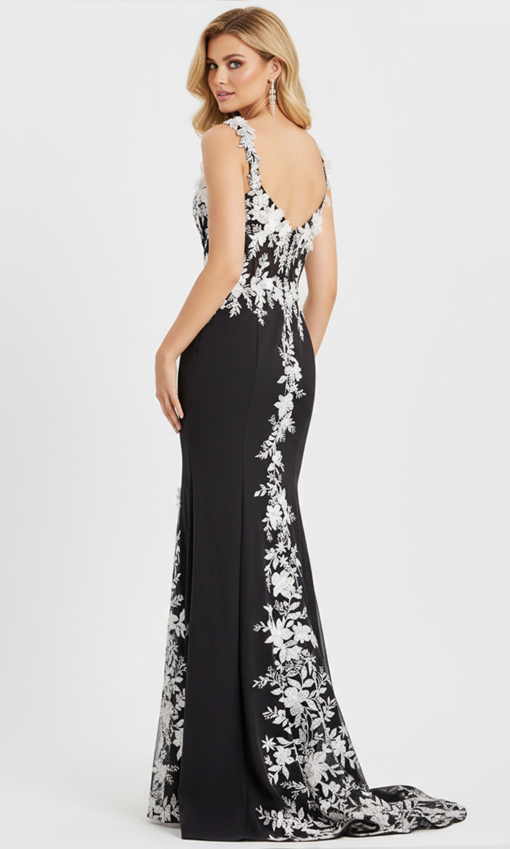 Jovani 49465 - Illusion Floral Applique Sleeveless Gown - view 4