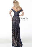 Jovani - 49634 Embroidered Off Shoulder Fitted Dress - view 4