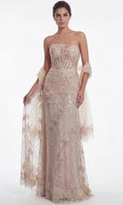 Jovani 49882 - Strapless Floral Embellished A-Line Gown - back view