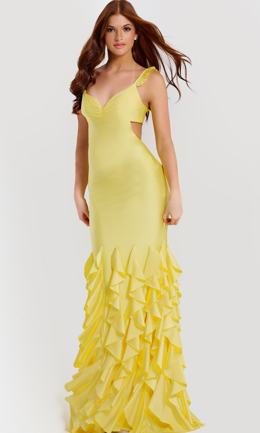 Jovani 49897 - Open Cutout Back Mermaid Dress - back view