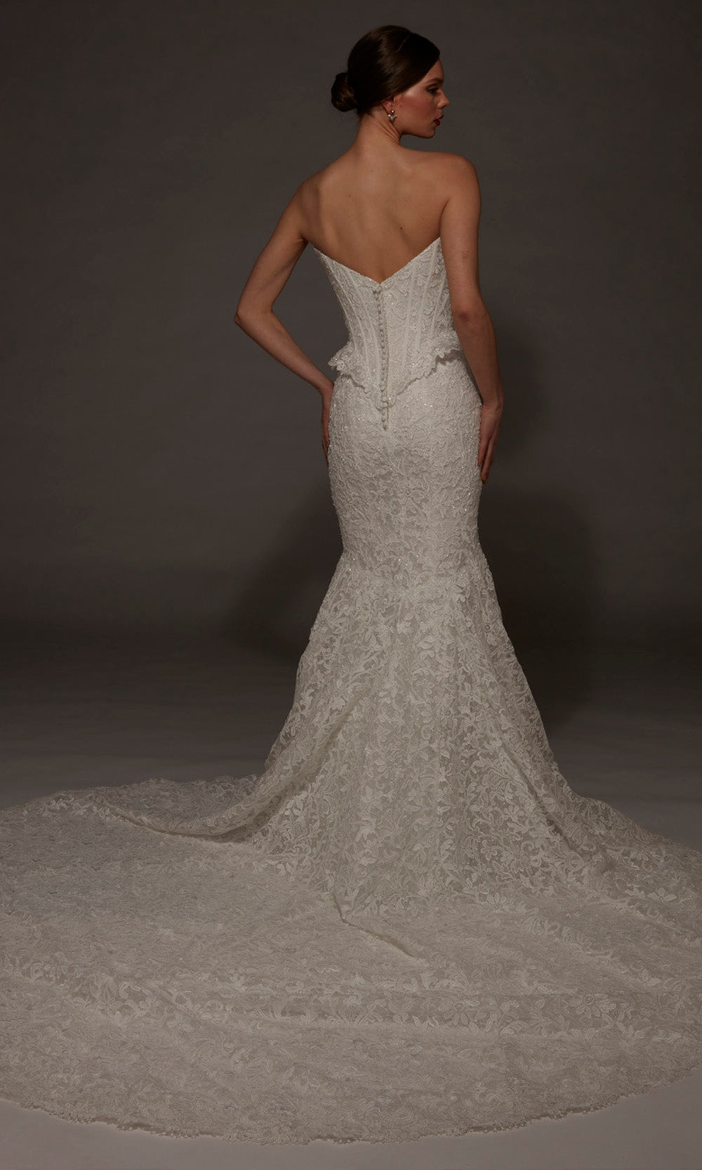Alyce Paris 50008 - Peplum Detail Lace Mermaid Bridal Gown