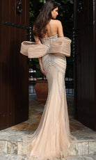 Jovani 50204 - Beaded Deep Sweetheart Gown with Oversized Bow - back view