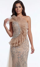 Jovani 50205 - One Shoulder Intricate Beaded Evening Gown - view 5