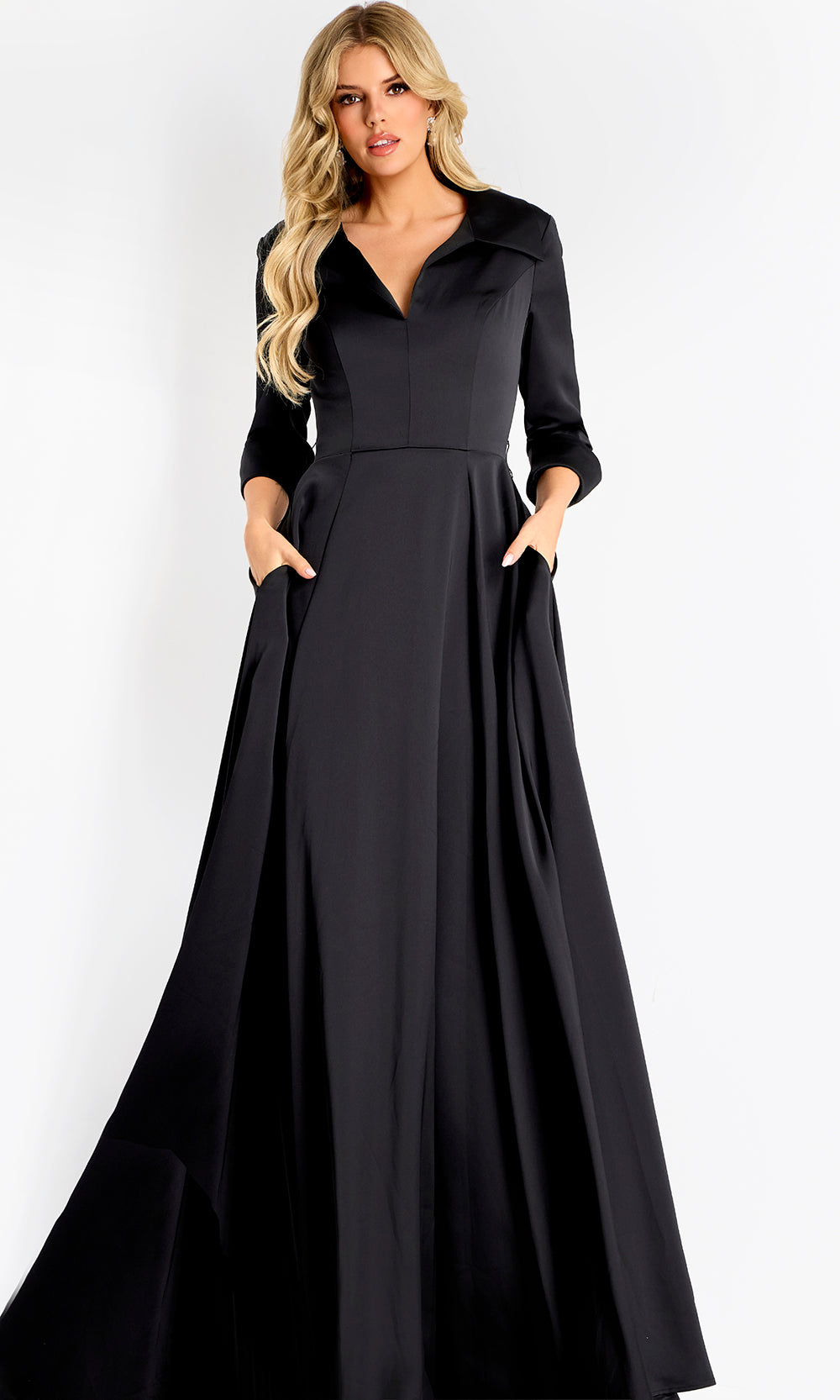 Jovani 50262 - Three-Quarter Sleeve A Line Evening Gown - view 4