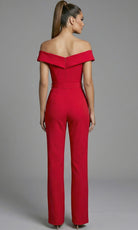 Jovani 50299 - Pearl Accent Straight Leg Jumpsuit - back view