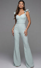 Jovani 51589 - Sweetheart Jumpsuit with Ruffle Straps - back view