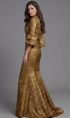 Jovani 51653 - Textured Metallic Mermaid Long Gown - back view