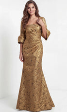 Jovani 51653 - Textured Metallic Mermaid Long Gown - detail view