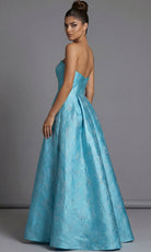 Jovani 51693 - Brocade Strapless High Low Mini Dress - detail view