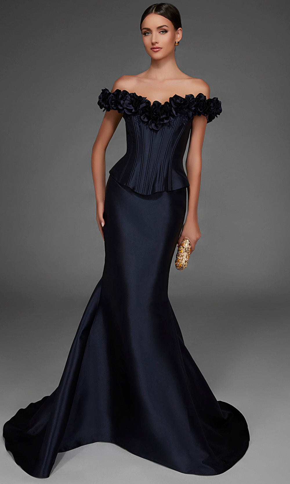 Alyce Paris 55015 - 3D Floral Trim Mermaid Evening Gown