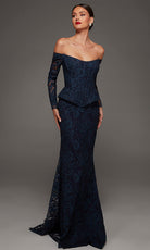 Alyce Paris 55018 - Floral Lace Off Shoulder Evening Gown