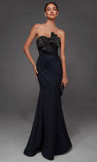 Alyce Paris 55019 - Bow Neckline Crystal Studded Evening Gown