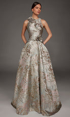 Alyce Paris 55027 - Rosette Accent High Neck A-Line Gown