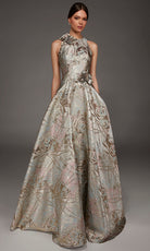 Alyce Paris 55027 - Rosette Accent High Neck A-Line Gown
