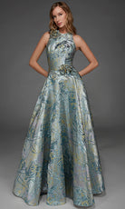 Alyce Paris 55027 - Rosette Accent High Neck A-Line Gown