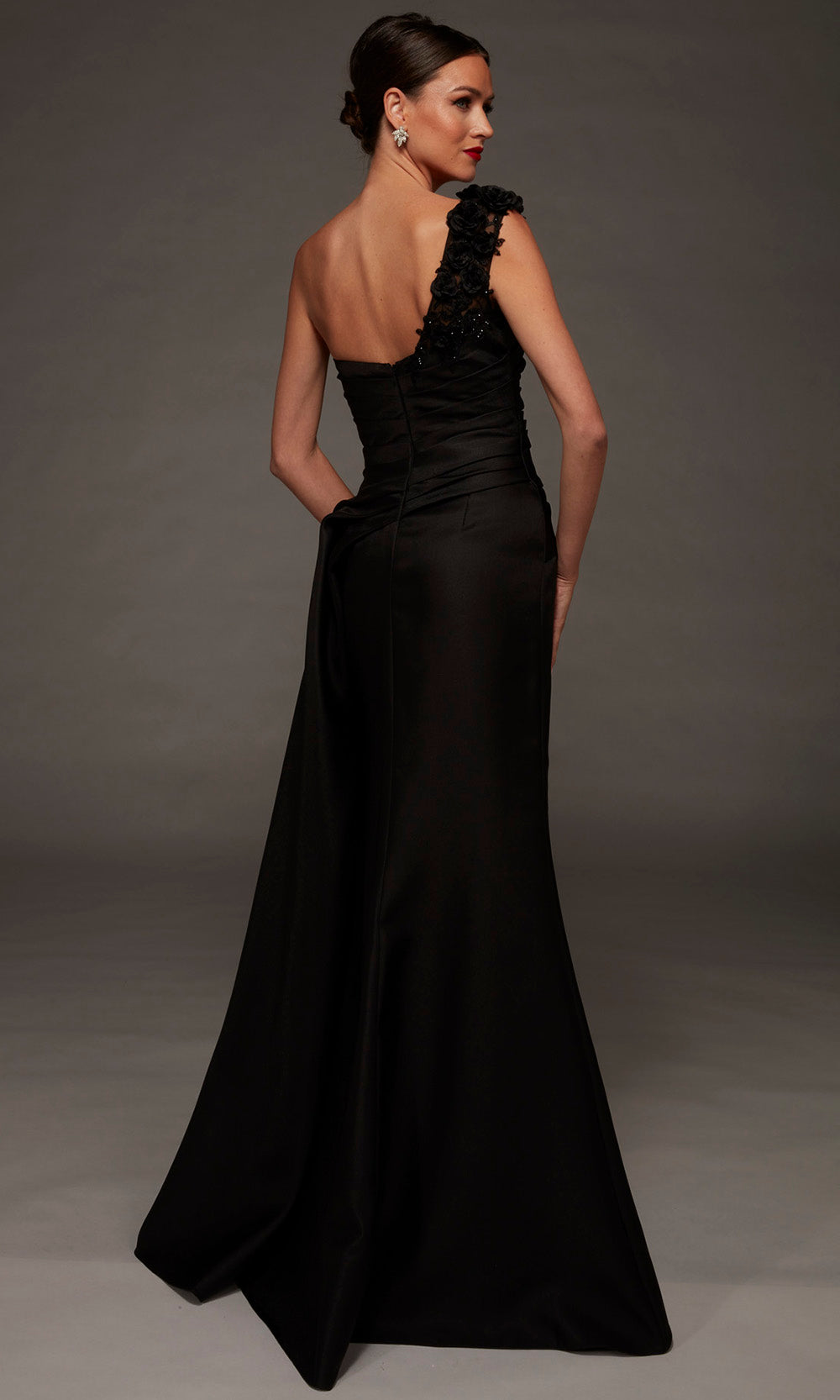 Alyce Paris 55030 - Asymmetric Textured Mikado Long Gown