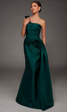 Alyce Paris 55030 - Asymmetric Textured Mikado Long Gown