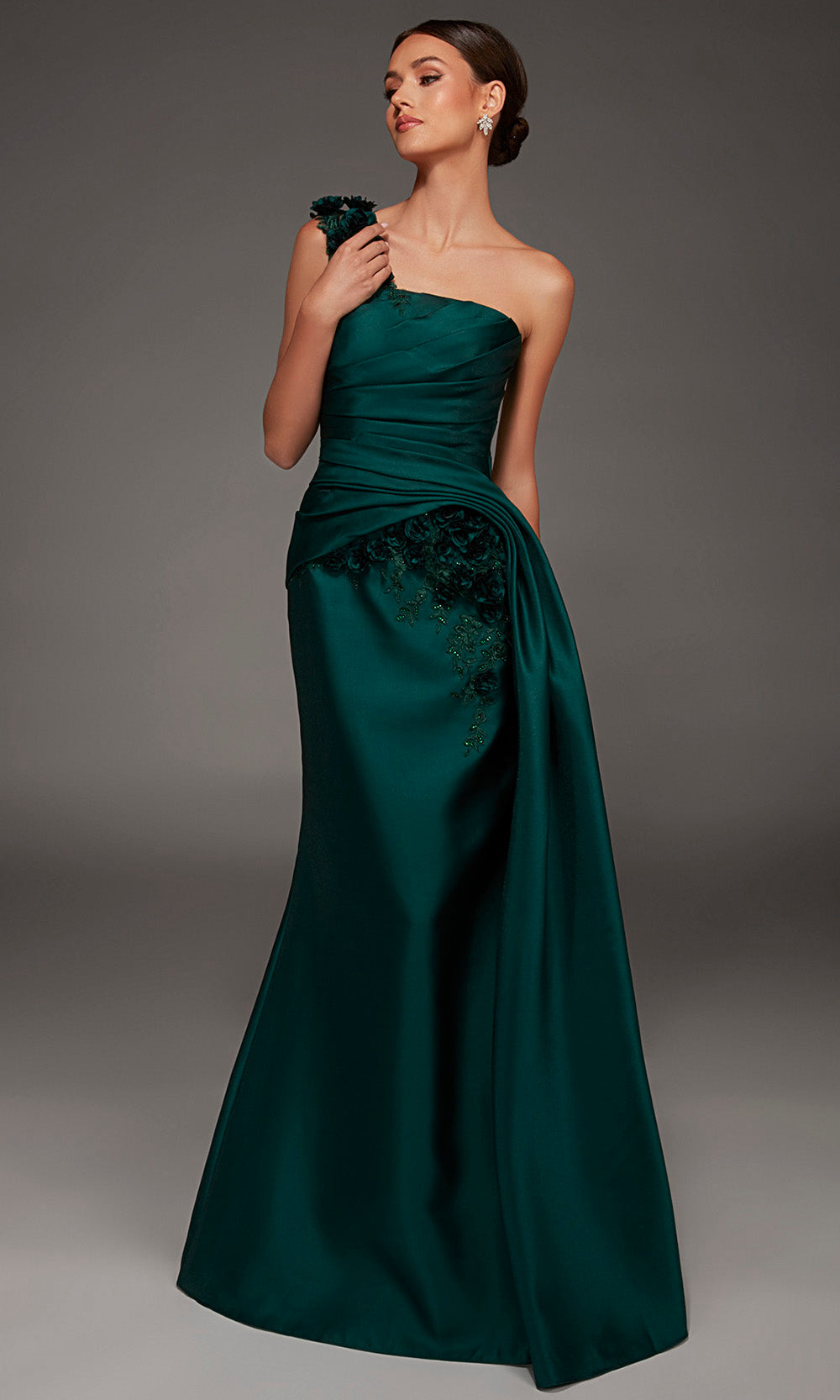 Alyce Paris 55030 - Asymmetric Textured Mikado Long Gown